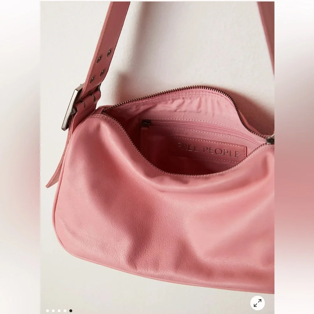 Free People Arm Candy Bag pink Shoulder purse leather NWT Y2K style - Picture 2 of 12